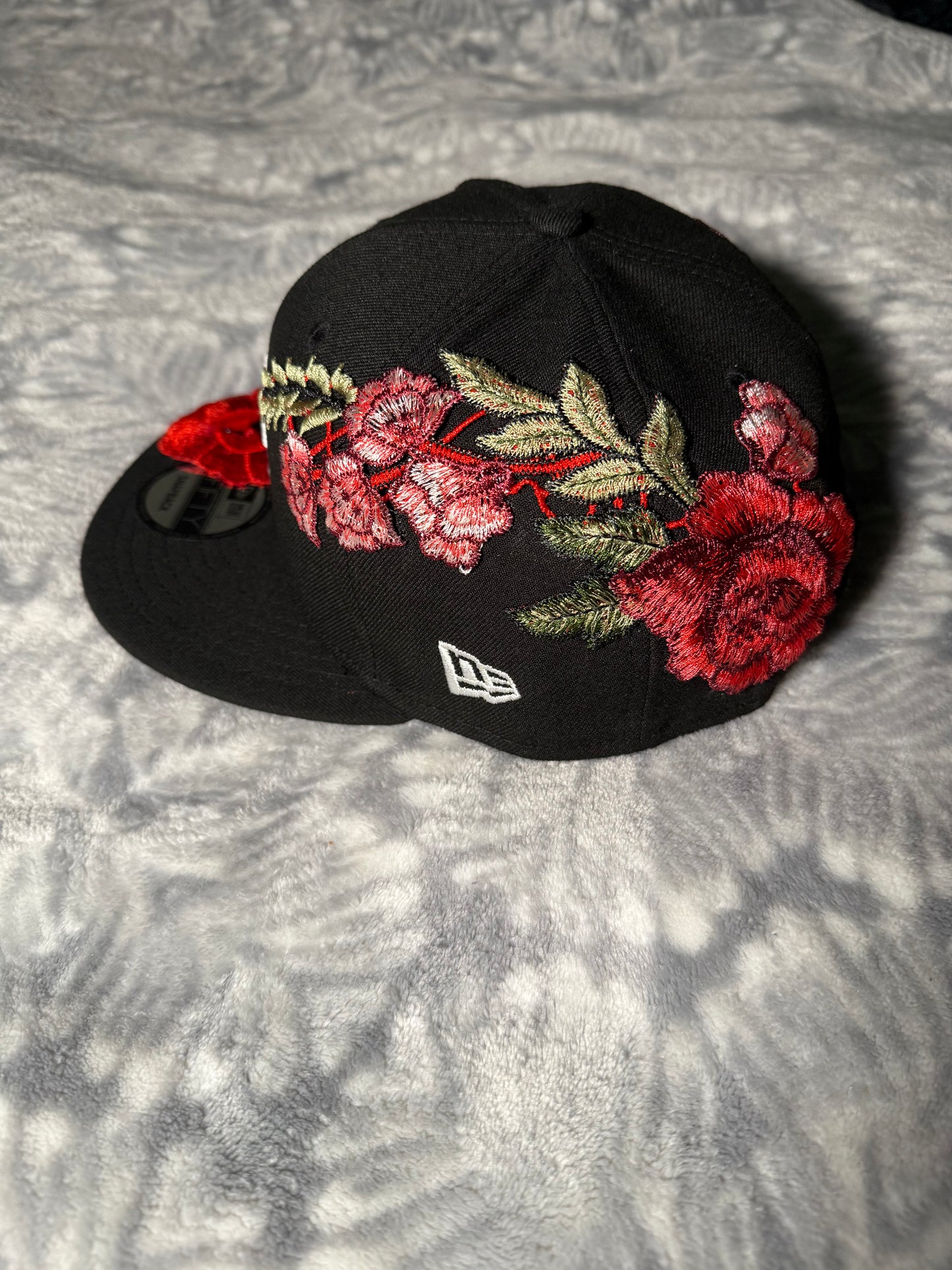 Custom L.A Dodgers Hat SnapBack Red Rose