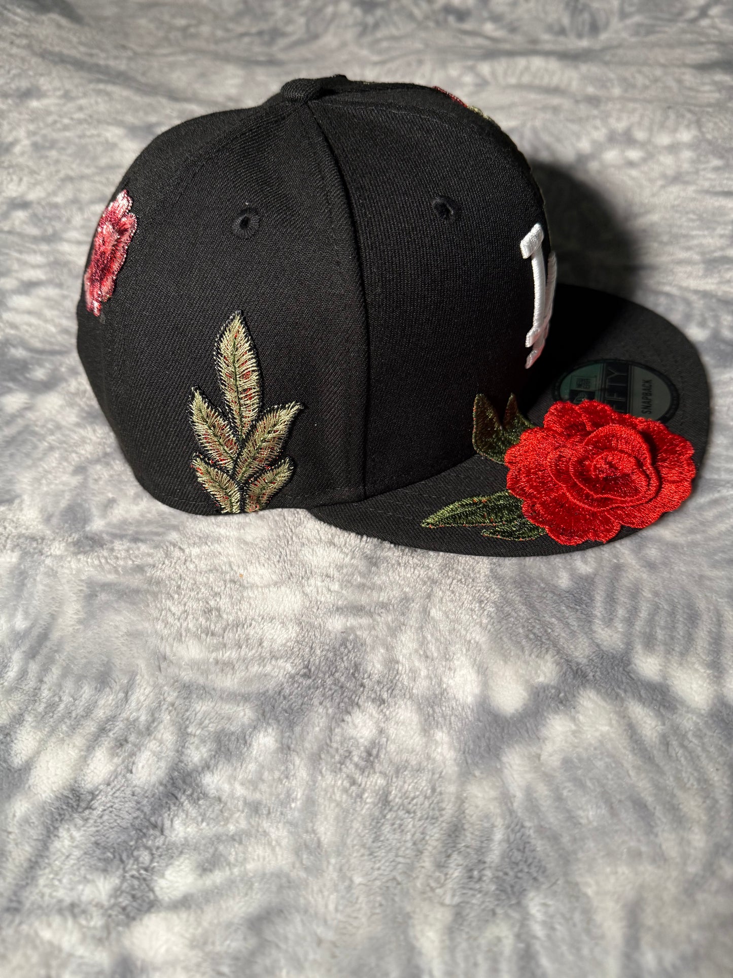 Custom L.A Dodgers Hat SnapBack Red Rose