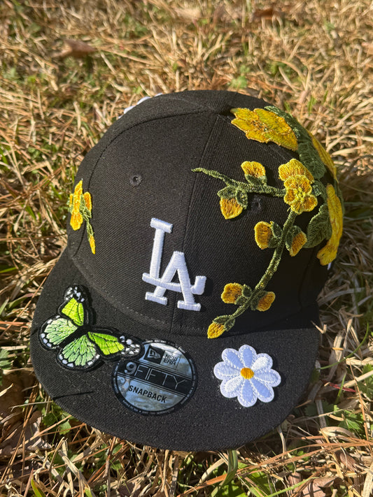 Custom L.A Dodgers Hat SnapBack Yellow