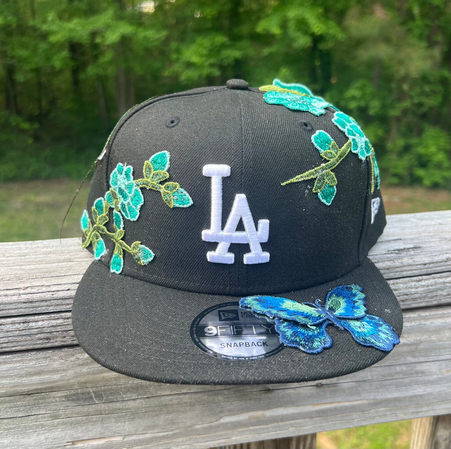 Custom L.A Dodgers Hat SnapBack Peacock